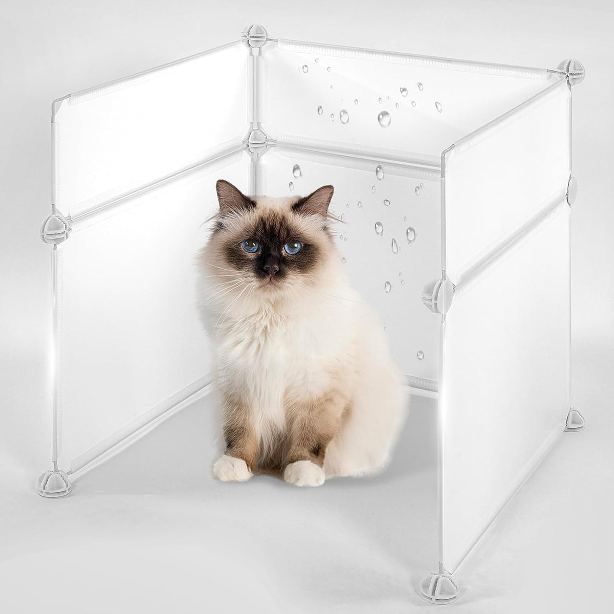 MEEXPAWS Cat Litter Box Enclosure, Splash Guard - L - L18.9"×W18.9"×H20.3"