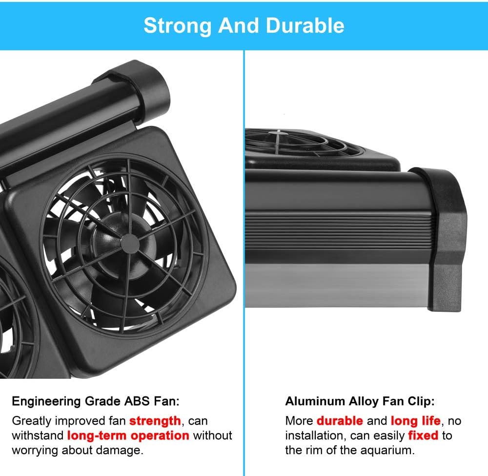 DaToo 3 Fans Aquarium Chiller Fish Tank Fan Aquarium Cooling Fan - 3 Fans - image 4