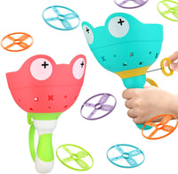 daboot flying disc launcher toy set with two launchers and colorful flying discs - view 2