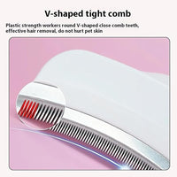 V-Tooth Deshedding Comb, Doggo Comfy Pet Comb Pro, Dog & Cat Grooming Brush for Shedding, Tight V-Shaped Teeth Deshedding Tool (Blue S)