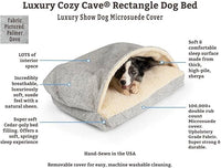 Snoozer Pet Products Luxury Rectangle Cozy Cave Dog Bed with Microsuede, Showdog Collection, Medium, Merlin Pewter