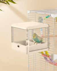 septillar Bird Feeder and Bath for Cage - White