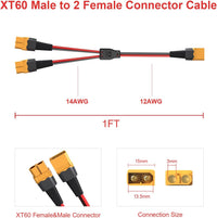 ELFCULB XT60 3 way splitter cable with 12AWG tinned copper wire, 1 ft long - view 11
