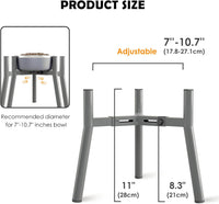 SHAINFUN Grey Metal Stand for Large Dogs - Height: 11.1", Width: 7-10.6" / Grey-HM - image 4