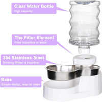 RIZZARI 8L Elevated Dog Water Dispenser: Gravity Waterer for Large - White / 4L - image 4