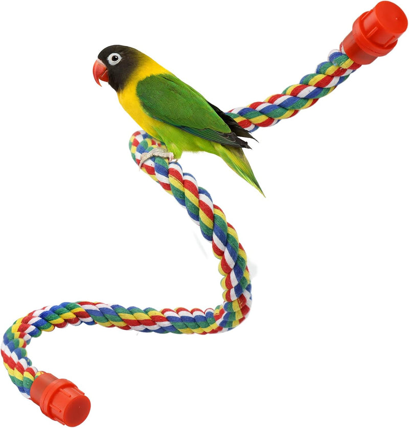 Mygeromon Bird Rope Perches Cage Climbing Accessories – Essentials for Birds - 31.5inch plastic nut