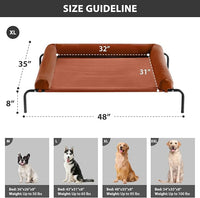 RRPETHOME Large Elevated Cooling Dog Bed, Raised Dog Cot Beds for Large Dogs, Elevated Outdoor Pet Bed, Chew Proof Portable Cooling Pet Cot with Skid-Resistant Feet and Breathable Mesh