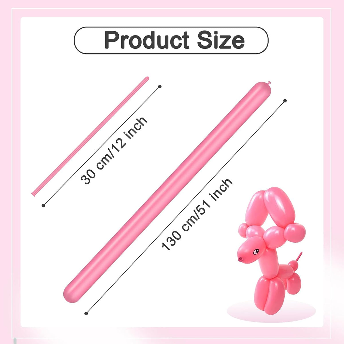 260 Balloons - Clear Long Balloons for Tying Balloon Arch & Balloon Ties – Fun for Kids & Family - Pink - image 3