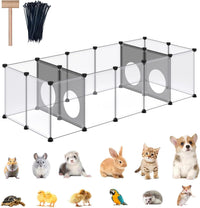 DINMO 28 Panels Bunny Playpen, Iron Net Bottom - Plastic-18 panels