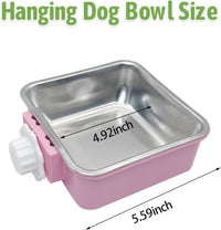 2PCS Stainless Steel Dog Bowls Set Removable Puppy Food and Water - 2 PCS (Pack of 2) / Large Square (Blue, Pink) - image 2