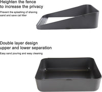 Open Cat Litter Box:Odor Reducing Anti Splash Design – Daily Care for Cats - Dark Grey Small - image 2