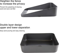 Sfozstra Cats Litter Box Low: Open Sifting Design -Tracking Space Saving - Grey Small Litter Box for Kittens up to 8 lbs