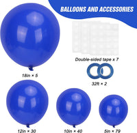 RUBFAC Balloons Black Balloon Arch for Black Birthday Decorations - Royal Blue - image 2