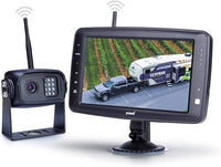 Wireless Backup Camera System with 7 inch Splitscreen, Waterproof Wireless Rear View Camera with Night Vision, Support add 2nd Wireless Reversing Camera for Trailer, RV, Trucks, Horse-Trailer, etc