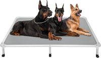 Veehoo Chew Proof Elevated Dog Bed - Cooling Raised Pet Cot - Silver Aluminum Frame and Durable Textilene Mesh Fabric, Unique Designed No-Slip Feet for Indoor or Outdoor Use, Grey, XX-Large, CWC2003