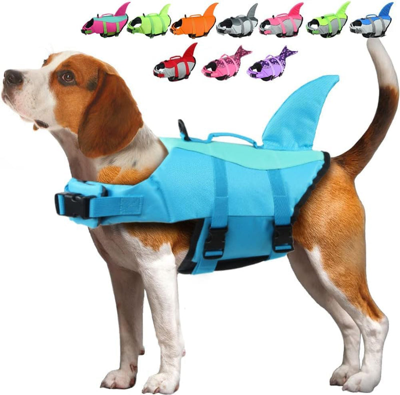 EMUST Large Dog Life Jacket, Pet Life Vests for Swimming - XL / Pool Blue
