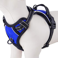 PHOEPET No Pull Dog Harnesses for Small Puppies Reflective Adjustable Front Clip Vest with 2 Metal Leash Attachment Hooks Soft Handle [Over The Head Design](XL, Royal Blue)