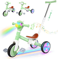 Tricycle for Kids 1-3 Year Olds - Green Flash Wheel