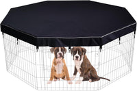 Dog Playpen Cover Sun/Rain Proof Top - 24 inch 8 panel cover black