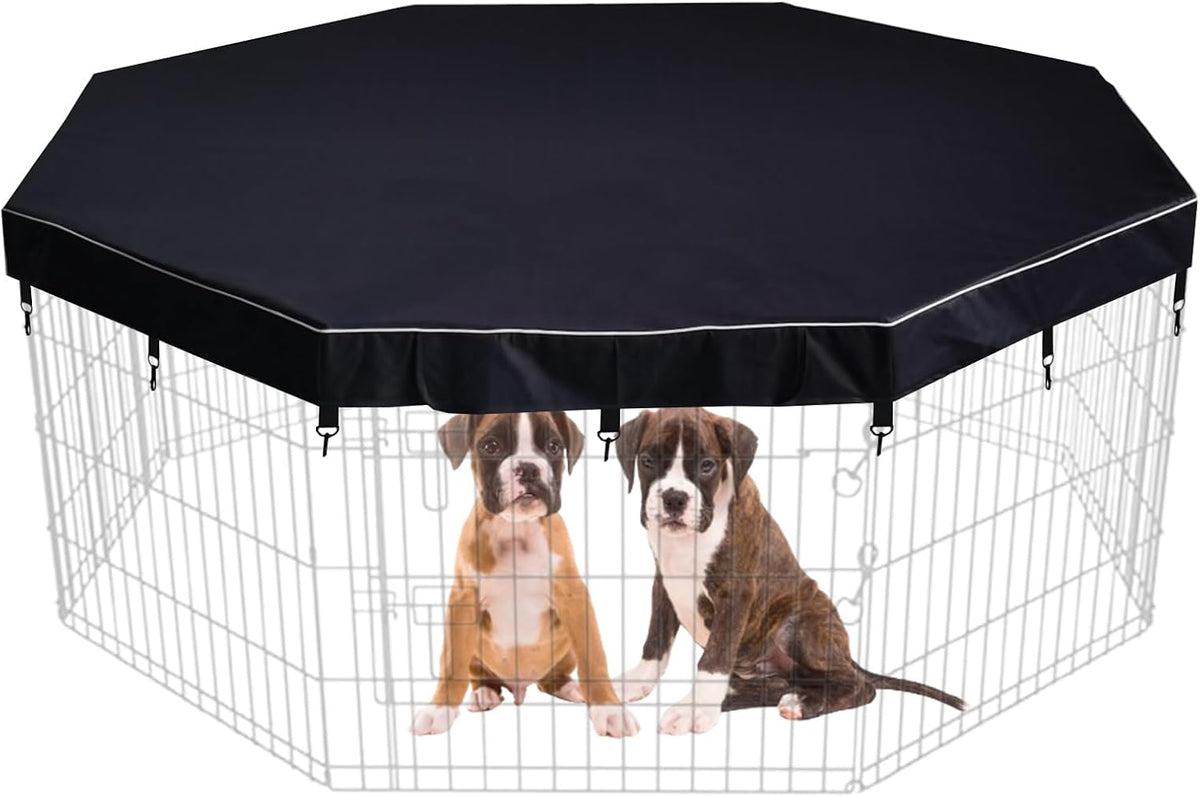 Dog Playpen Cover Sun/Rain Proof Top - 24 inch 8 panel cover black