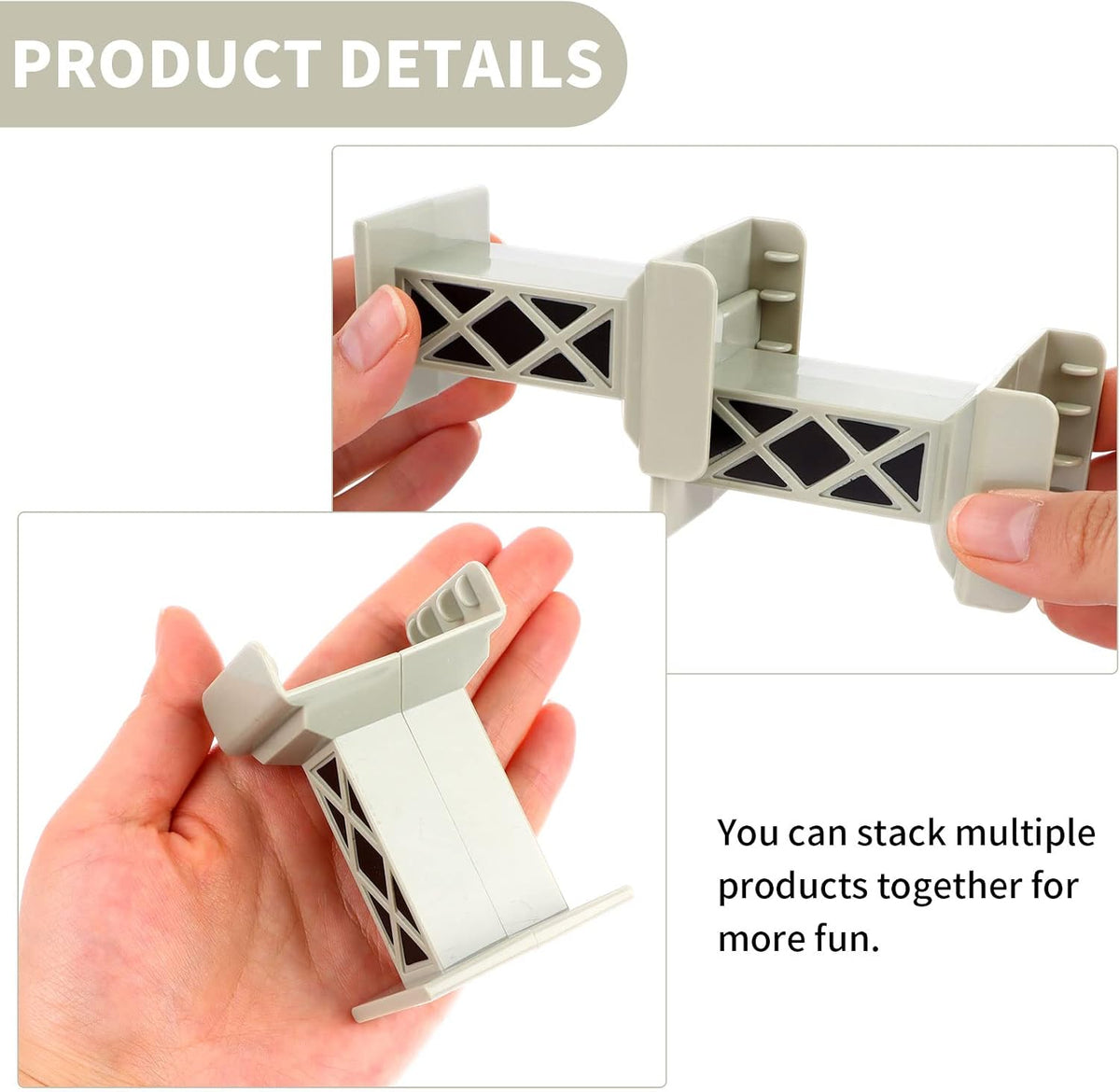 Ioffersuper 6 pack grey train bridge piers raising a wooden railway track - view 4