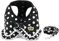 Step-in Dog Harness and Leash Set for Small Dogs - M / black