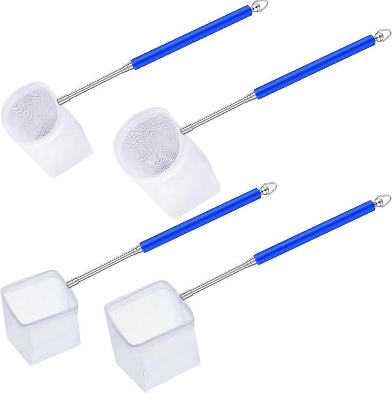4 Pieces Fish Tank Shrimp Net Extendable Handle Shrimp Net – Essentials for Fish - Blue