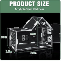 Acrylic Jumping Spider Enclosure - Versatile Reptile Enclosure with One-Click Magnetic Closure, Perfect for Tarantula, Gecko, Chameleon, Beetle, Mantis, and Hermit Crab
