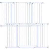 Cumbor 2 Pack 29.7-54.2" Baby Gate for Stairs, Mom's Choice Awards Winner-Auto Close Dog Gate for Doorways, Easy Install Pressure Mounted Pet Gate Indoor, Wide Safety Gate for Dog, White