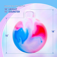 INPANY Bouncy Ball with Handle - Red Blue Clouds - image 2