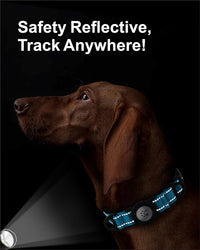 TagME Airtag Dog Collar,Waterproof Reflective Pet Collar with Airtag Holder,Soft Padded and Double D-Rings for Extra Large Dogs,Light Blue