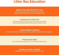Amazon Basics Large Cat Litter Box with High Sides, Top Entry, Includes Scoop, 20.5 x 14.75 x 14.38 inches, Grey