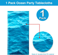 Irenare 2 Pieces Ocean Plastic Tablecloth 54 x 108 Inch Blue – Fun for Kids & Family - 1 / 14.2 x 7.9 Inch (Rectangular) - image 4