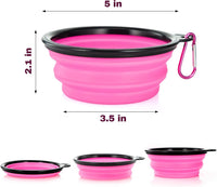 Dog Bowl Pet Collapsible Bowls - Small / Black & Pink - image 4
