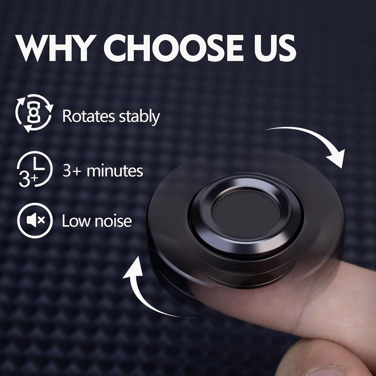 3-in-1 Fidget Toys Adults Kids: Spinner, Slider & Clicker – Fun for Kids & Family - Black - image 4