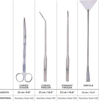 4Pcs Aquascaping Tools, Terrarium Tools, Aquarium Tools Set with Stainless Steel Aquarium Tweezers, Aquarium Scissors and Spatula - Aquascape Tools Set for Trimming, Maintenance