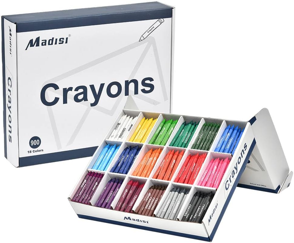 Madisi Crayon Bulk pack, Regular Size, 18 Colors