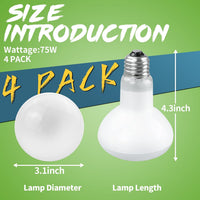 LUCKY HERP 4 Pack 100W Reptile Heat Lamp Bulb - 75 - image 4