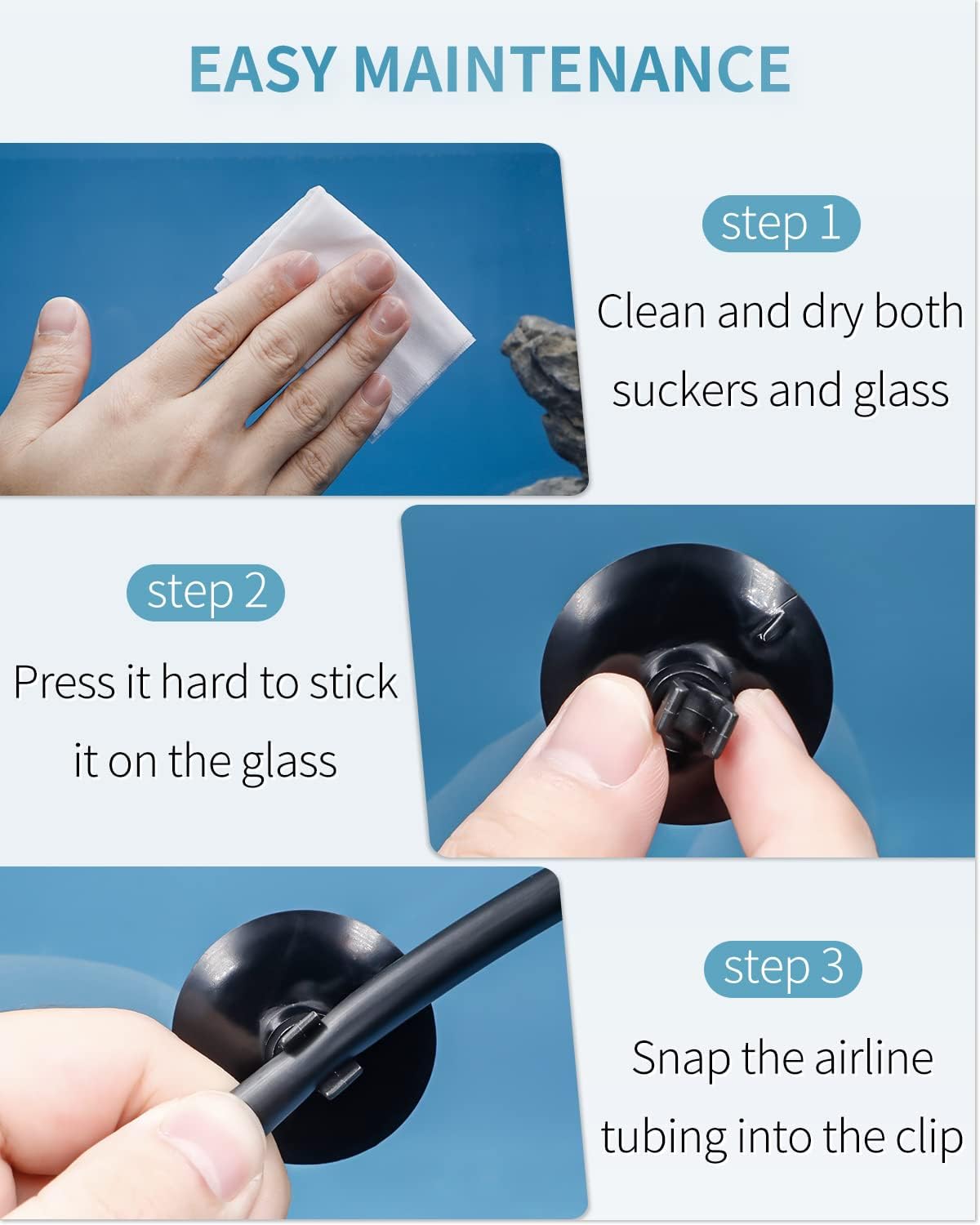 Pawfly Aquarium Suction Cup Clips for Standard 3/16" ID Airline - Black / 30 Pack - image 3