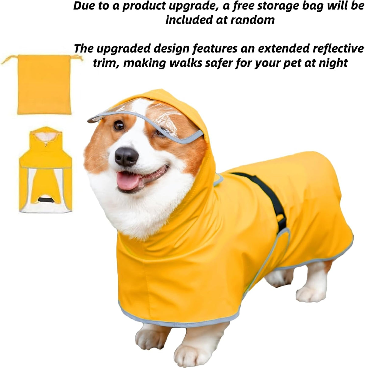 Dog Rain Jacket with Hood for Small Pet - Yellow / X-Small - image 4