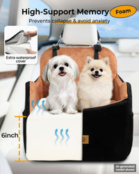 Dog Car Seats for Small Dogs Up to 35 lbs - Black/Brown - image 3