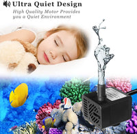 DC 5V USB Mini Submersible Water Pump with Tubing for Pet Fountain - image 2