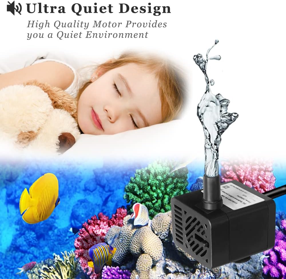 DC 5V USB Mini Submersible Water Pump with Tubing for Pet Fountain - image 2
