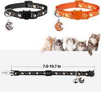 Baeuppit 2Pcs Breakaway Cats Collars Cat Collars for Boy & Girl Cats - 7.0-10.7'' / Black+Tangerine - image 3