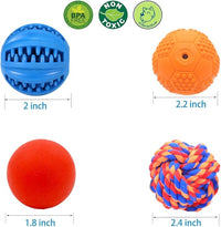 Puppy Balls - Pack with Different Functions & Teething Toys for Small Dogs, Squeaky Dog Balls, Rubber Chew Toys for Enrichment