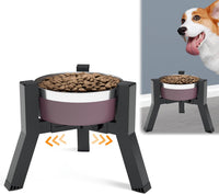 SHAINFUN Adjustable Metal Raised Stand for Large & XL Breeds - Black-7.8H- Square / Height: 7.8", Width: 5.9-8.7"