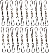 LGEGE stainless steel wind spinner swivel clips, 20 pack dual clip hooks