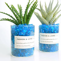1 Lb (460 g) Lake-Blue Sea Glass Stones Irregular Rainbow Glass Pebble Decorative Rock Quartz Tumbled Gemstone Chips for Aquarium Decoration/Vase Filler/Jewelry Making/Handwork Craft/Gems Display