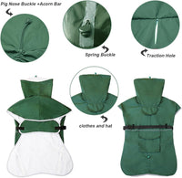 Dog Raincoat Waterproof Adjustable Rain Jacket Small Dogs Green - Green / L-Fit for 10-14 pounds - image 4