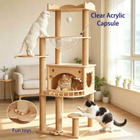 KVIDA 56.7" Solid Wood Cat Tree for Large Cats - image 4